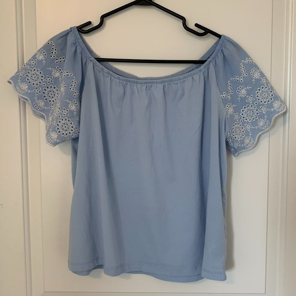 H&M Blue Off-the-Shoulder Top (Small) - Picture 1 of 2